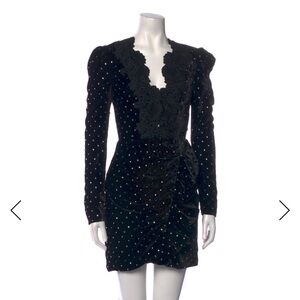 Self-Portrait velvet & crystal minidress!